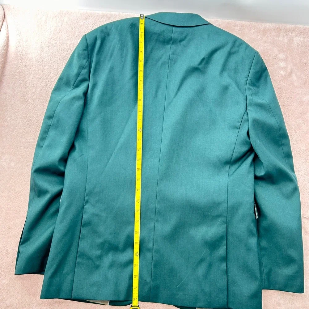 Braveman Mens Slim Fit 2 Piece Suit Teal Green Two Button Blazer Pants Set